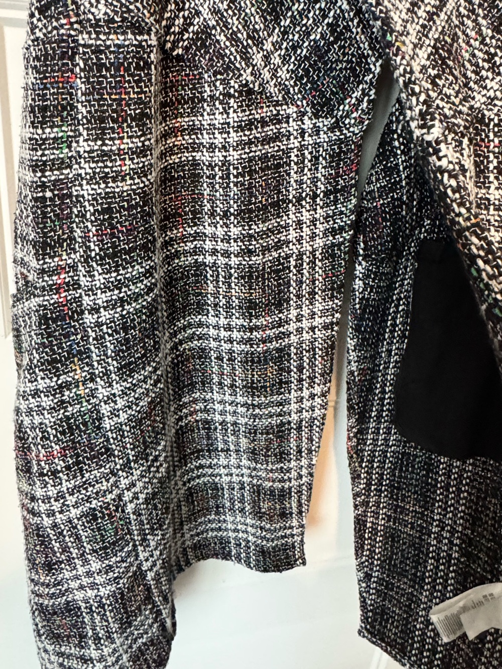 BCBGeneration Tweed Longline Open Vest Duster Plaid Sleeveless Jacket M - Picture 7 of 8
